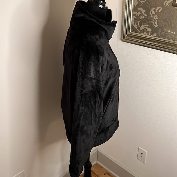 Champion black soft fleece zip up high neck jacket Sz S - Picture 3 of 6